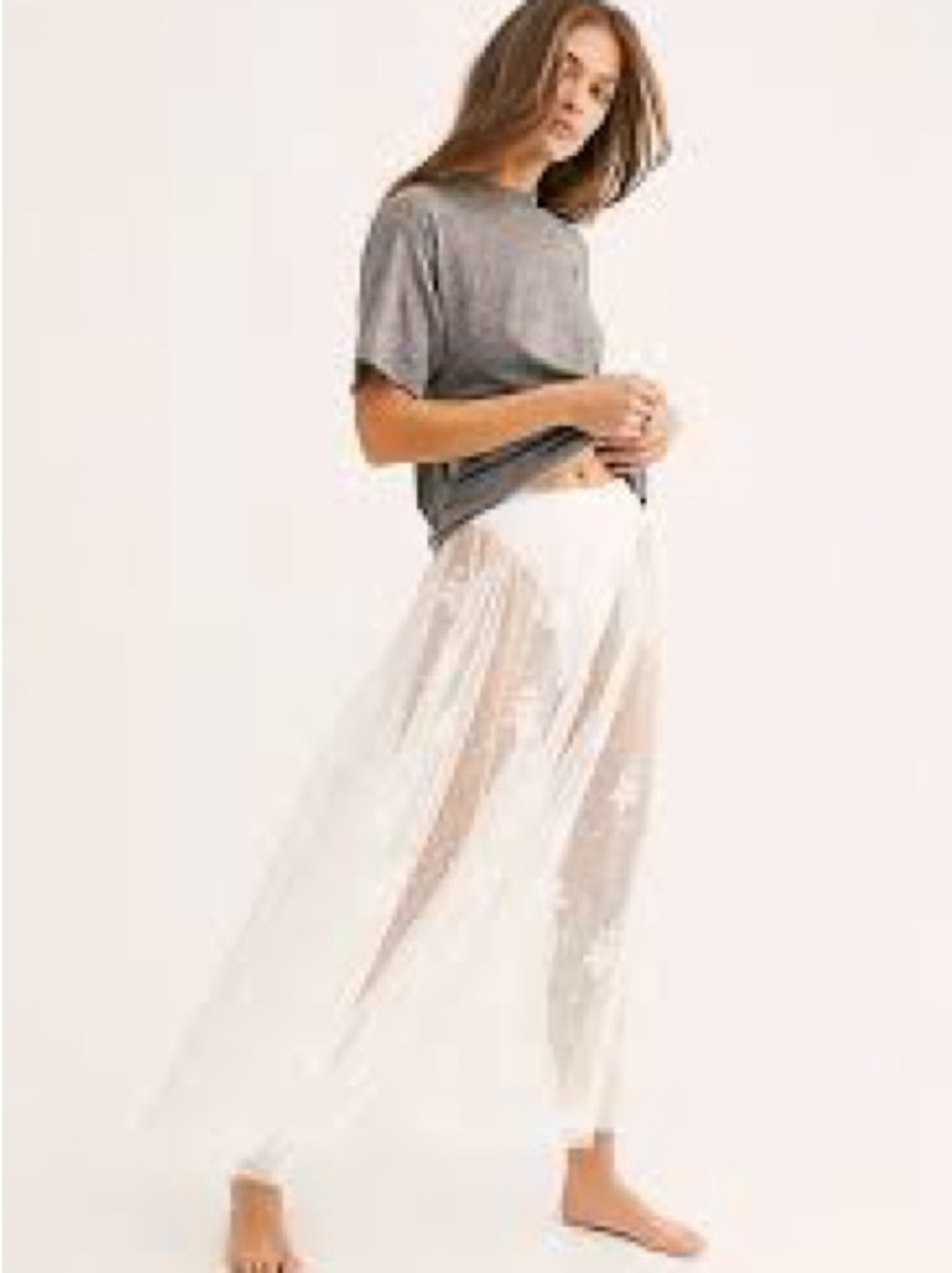 Free People Spring Fever Embroidered Half Slip M